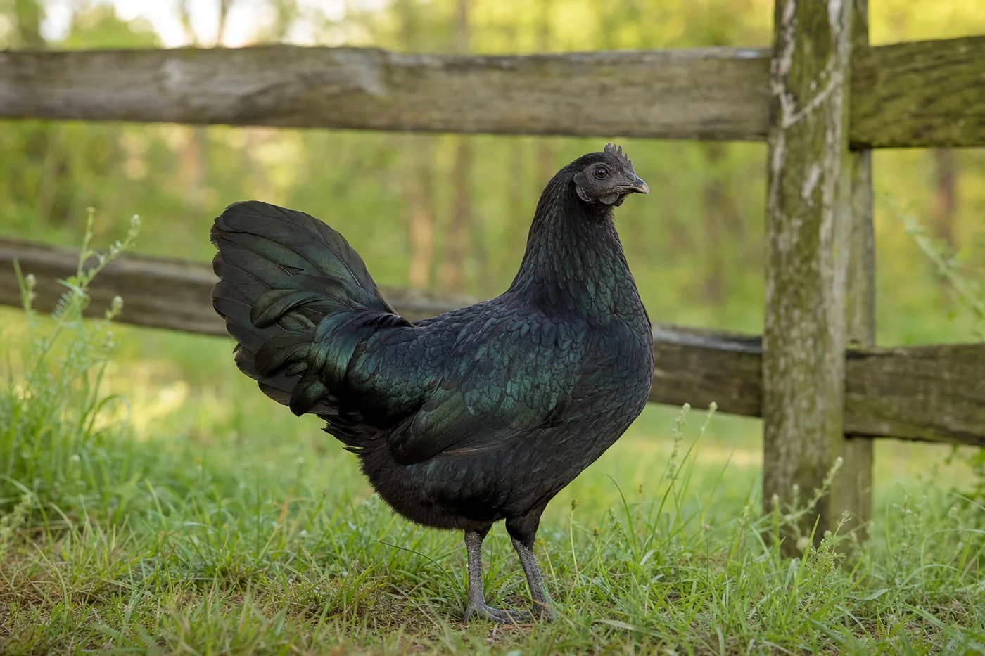 Sumatra heritage chicken on a traditional farm
